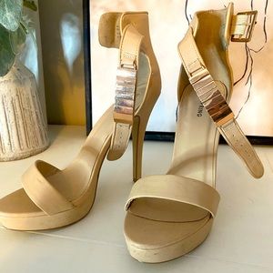 Gold accent heels